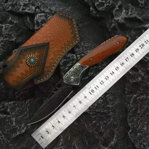 Couteau pliant multifonctionnel Demon Pill en acier de Damas, personnalisable OEM, lame de survie en plein air, camping, bricolage, manche en bois de qualité HK - Product Image 2