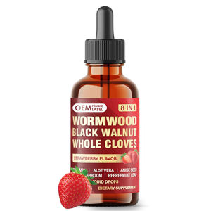 Gotas Líquidas de Artemisa 8 en 1 OEM, Nuez Negra, Clavos de Olor Enteros, Orégano, Semilla de Anís, Hongo Reishi, Apoyo para la Salud Intestinal, Adultos, 24 Meses - Product Image 1