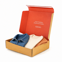 Boîte d'expédition personnalisée en carton ondulé pour vêtements, avec bande déchirable et adhésif auto-scellant, pour les retours d'expédition e-commerce