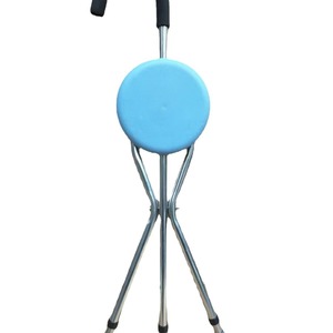 Adjustable Stainless Steel Three <b>Legged</b> Cane Chair With Rubber Tips For Elderly Outdoor Use - Product Image 3