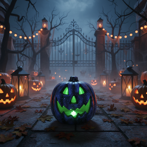 Luz Decorativa de Calabaza para Halloween, Decoración de Calabaza Colgante para Exteriores, Luces LED de Calabaza para Halloween, Faroles de Calabaza Iluminados - Product Image 3