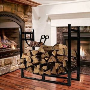 Durable Iron Fireplace Poker Brush Shovel Tongs <b>Log</b> Holders and Firewood Storage <b>Racks</b> for Indoor & Outdoor Use - Product Image 5