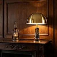 Vente en gros et personnalisation de lampes de table en marbre de style minimaliste moderne et luxueux pour les salons et les chambres d'hôtel