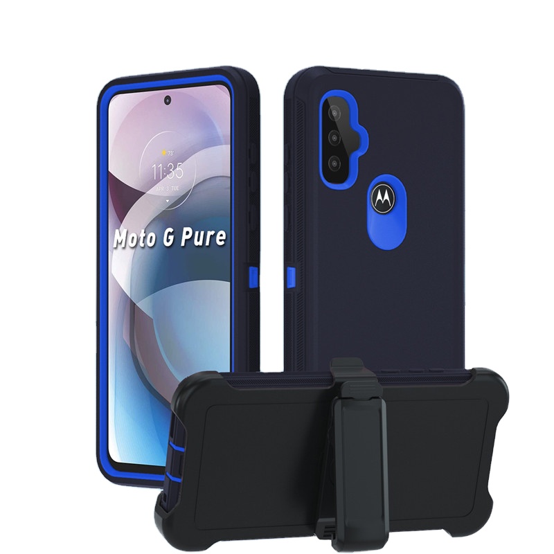 Moto G Pure Phone Cases - Shockproof Defender Armor Clip Case