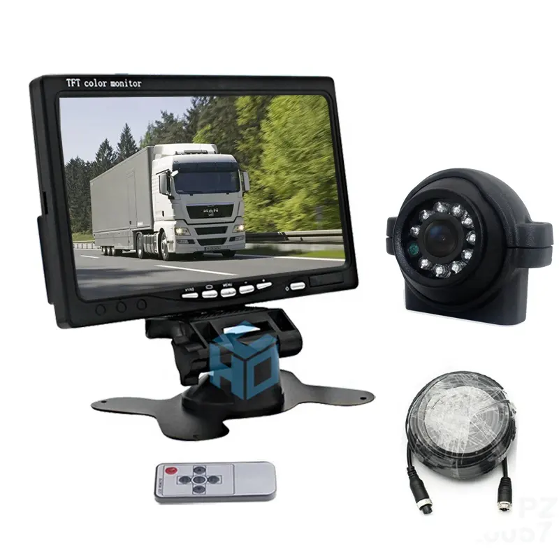Backup Camera Monitor Truck Trailer Rear Side Reversing View Wired Waterproof Avoid Blind Spot Kit Security Camera System Truck