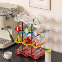 Organisateur de tasses en métal multicouche à forme ondulée, design minimaliste portable pour rangement sur table à la maison
