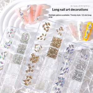 Venta al por mayor: Diamantes 3D brillantes para uñas con 12 rejillas, cristales AB de colores, pedrería para uñas, accesorios DIY para uñas, productos para uñas. - Product Image 6