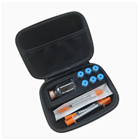 Étui portable en EVA à 6 compartiments pour flacons d'insuline et peptides, boîte de rangement pour seringues et aiguilles, pour flacons médicaux de 3 ml et 10 ml, organisateur de voyage avec logo personnalisé