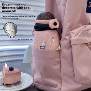 500ml Double-Wall Vacuum <b>Insulated</b> Stainless Steel Tumbler <b>Straw</b> Leakproof Lid Portable Coffee Cup Adults Party Temperature - Product Image 3