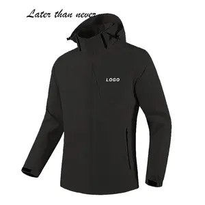 Ordine personalizzato all'ingrosso Trekking giacca da esterno con cappuccio giacca a vento antivento di colore puro giacca autunnale sottile