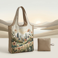 Sac de voyage et de shopping pliable, grande capacité, imperméable, à rayures, en polyester, avec poignée d'épaule et fermeture à glissière