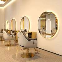 Miroir de Salon de Coiffure à LED, Meuble de Barbier Très Vendu, Spécial Coiffure