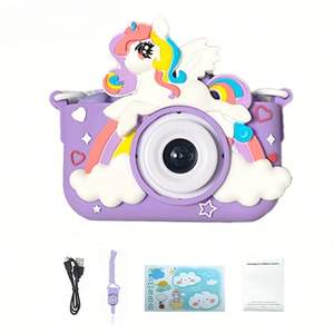 Appareil photo instantané pour enfants Licorne Chat, 1080P HD, grand angle 180°, écran 2,0 pouces, caméra vidéo, jouets, cadeaux pour enfants, bébés, anniversaires, numérique - Product Image 1