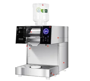 Ticari otomatik süt çay dükkanı kar dondurma makinesi kore tarzı sürekli buz makinesi durak küçük yüzlü makinesi