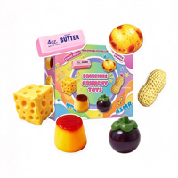 Lot de 6 jouets sensoriels ASMR en forme de nourriture (beurre, fromage, pouding, cacahuète) pour soulager le stress, boîte cadeau pour adultes