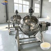Chaudière à vapeur de 50 L en acier inoxydable 304, inclinable avec agitateur à grattoir pour la production de confitures et de pâtes