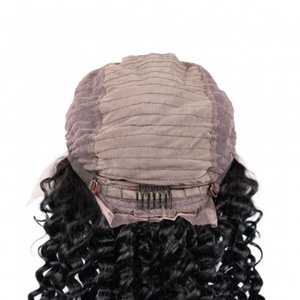 <b>Half</b> Lace <b>Wigs</b> for Black Women Deep Wave Natural Color Remy Hair Human Hair <b>Wigs</b> - Product Image 4