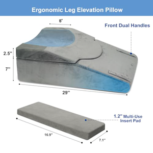 Oreiller de récupération de chirurgie du genou en mousse à mémoire de forme, conception ergonomique réglable en hauteur pour l'élévation des jambes, soulage la douleur sciatique - Product Image 4