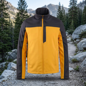<b>Men</b> Color Block Softshell Jacket Lightweight Water Resistant <b>Zip</b> Up Workwear Outdoor Casual Coat - Product Image 4