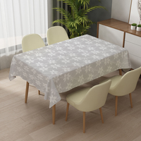 Nappe rectangulaire blanche en PVC RNPT, vente chaude, nappe de table en gros, résistante pour anniversaire, nappe en toile cirée