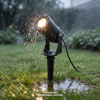 Projecteur de jardin LED COB en aluminium imperméable moderne pour extérieur 180 °   Support double réglable pour éclairage de chemin de villa