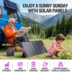 Panneaux solaires pliables ALECTER 100W, étanches IP65, haute efficacité, portables pour la survie hors réseau, le camping, l'alimentation d'urgence - Product Image 3