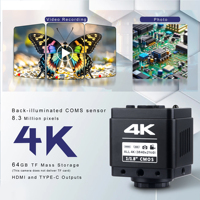 4K HD Elektronik Dijital Mikroskop Lehimleme için USB Imx678 Sensörlü Endüstriyel Kamera Yazılımlı 150x Lens Katlanır Braket