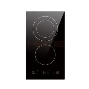 Built In Design 2 Burner Electric Hob With Ceramic Glass Panel Estufa De Ceramic