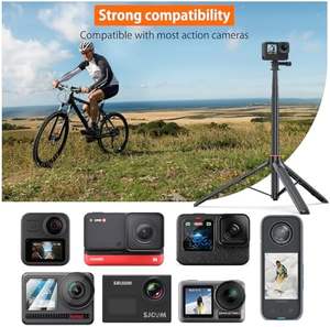 Selfie Stick Trépied Extensibilité Compatible pour <span class=keywords><strong>GoPro</strong></span> <span class=keywords><strong>Max</strong></span> Hero 10 9 8 7 6 5 4 pour DJI Osmo Action Insta 360 One R More Action - Product Image 6