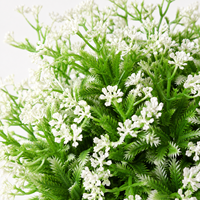 Buisson artificiel de 28 cm avec fleurs blanches pour la décoration de la maison, des mariages et des fêtes