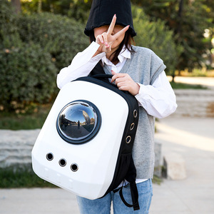 Cat Space Capsule <b>Backpack</b> Frosted White Pc1680 Transparent Window Large Capacity <b>Pet</b> <b>Carrier</b> Travel Bag - Product Image 1