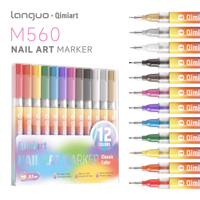 Ensemble de marqueurs professionnels pour nail art, couleurs classiques, pointe fine, stylo graffiti, dessin de lignes détaillées, outils de manucure DIY, matériau PET