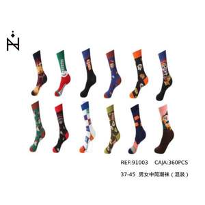 Calcetines Angelina a Media Pantorrilla 37-45 con Estampado de Dibujos Animados, Transpirables, Tejidos, Casuales, para Uso Diario, para Mujer - Product Image 1