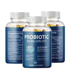 Probiotici Vegani 60 Capsule 100 Miliardi di CFU <span class=keywords><strong>a</strong></span> Rilascio Ritardato <span class=keywords><strong>10</strong></span> Ceppi Stabili <span class=keywords><strong>a</strong></span> Lungo Termine Integratori per la Salute Immunitaria e Vitamine Intestinali - Product Image 1