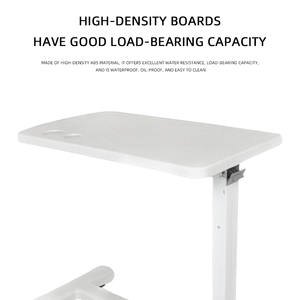 Table de lit d'hôpital à roulettes, bureau surélevé réglable en hauteur <span class=keywords><strong>pour</strong></span> patients, <span class=keywords><strong>personnes</strong></span> âgées, utilisation à domicile avec ordinateur <span class=keywords><strong>portable</strong></span> - Product Image 3