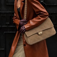 Sac bandoulière rétro en velours suédé matelassé avec chaîne et deux poignées, à rabat, pour femme, modèle 2026, nouveauté