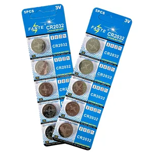 5 PCS 1 Card Package 3V 220mAh Lithium Coin Cell CR2032 Watch Battery Car Key CR2032 Coin Cell Battery