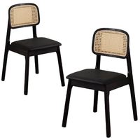 Chaise de salle à manger en rotin de luxe, style nordique minimaliste moderne, dossier en bois massif, chaise durable pour salon, restaurant, cuisine
