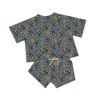 Ensembles de pyjamas familiaux imprimés Cartoon Monster Truck Adventure, vêtements de détente côtelés assortis avec cordon de serrage, pyjamas quotidiens adaptés aux enfants