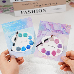 <span class=keywords><strong>Set</strong></span> Portátil de Acuarelas con Pigmento Nacarado de 7 Colores, Hecho a Mano, Mini y Adorable, con Pincel, para Uñas, Diarios, Regalos y Promociones - Product Image 2