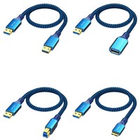 Cable USB 3.0 a Micro B de 5 Gbps para Carga Rápida de Datos para Disco Duro, Teléfono Inteligente, Tableta, 0.3M 5M, Trenzado de Aluminio