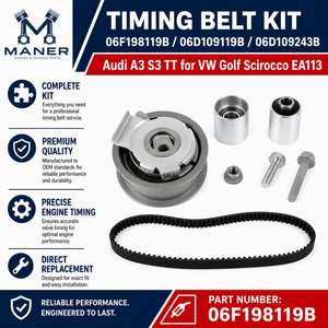 ชุดสายพานไทม์มิ่ง MANER มาตรฐาน OE รุ่นทดแทน 06F198119B 06D109119B 06D109243B ใช้ได้กับ Audi A3 S3 TT VW Golf Scirocco EA113 2.0TFSI - Product Image 4