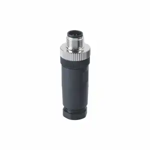 M12 4 Pin Connector Male Female Overmould Staight M12 a B D Code Connector Black Automotive Electrical Connector Power 100M 250V