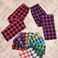 Pyjamas unisexes en coton 100% à manches longues, couleurs familiales, à carreaux, confortables, pour Noël, avec logo brodé, respirants, tricotés