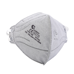 คลิปหนีบจมูกแบบปรับได้สำหรับกันฝุ่นหน้ากากแบบไม่มีวาล์วพับได้ทำจากถ่านกัมมันต์4ชั้นเป็นมิตรกับสิ่งแวดล้อม <span class=keywords><strong>FFP2</strong></span>แบบใช้แล้วทิ้ง - Product Image 2