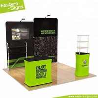Stand d'exposition portable Eastern Signs en aluminium extrudé sur mesure 10x10 avec mur arrière de 3m, tissu couleur personnalisée, installation facile