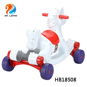 Venta caliente 2 en 1 paseo en animales de juguetes de bebé de plástico silla mecedora juguete caballo Divertido caballo - Product Image 3