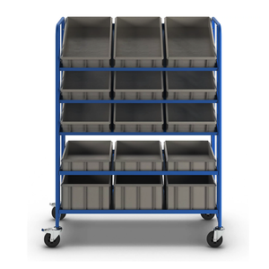 ट्रोली गोदाम यूरो कंटेनर शेल्फ ट्रक 5-स्तर की झुकाव वाली शेल्फ ट्रॉली - Product Image 3