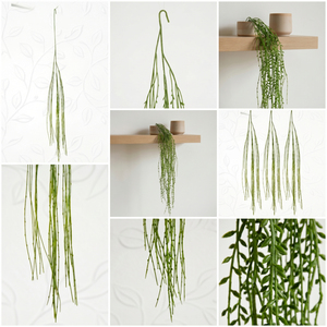 Hierba Artificial Colgante, Follaje Decorativo Verde Largo, Planta Colgante para Interiores y Exteriores, Decoración de Paredes de Jardín y Hogar - Product Image 6