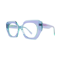 Gafas Ópticas de Montura Grande 2024, Gafas de Acetato de Diseño de Marca de Lujo Personalizadas, Gafas con Decoración de Metal Vintage